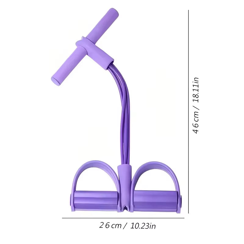 6-Tube Multi-Function Abdominal Trainer with Foot Pedal for Sit-Ups Fitness Abdominal Toning Arm Strengthening Resistance Band