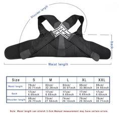 Black Posture Corrector Brace, Breathable Elastic Back Support Belt, Adjustable Shoulder Posture Trainer for Students,Upper Back