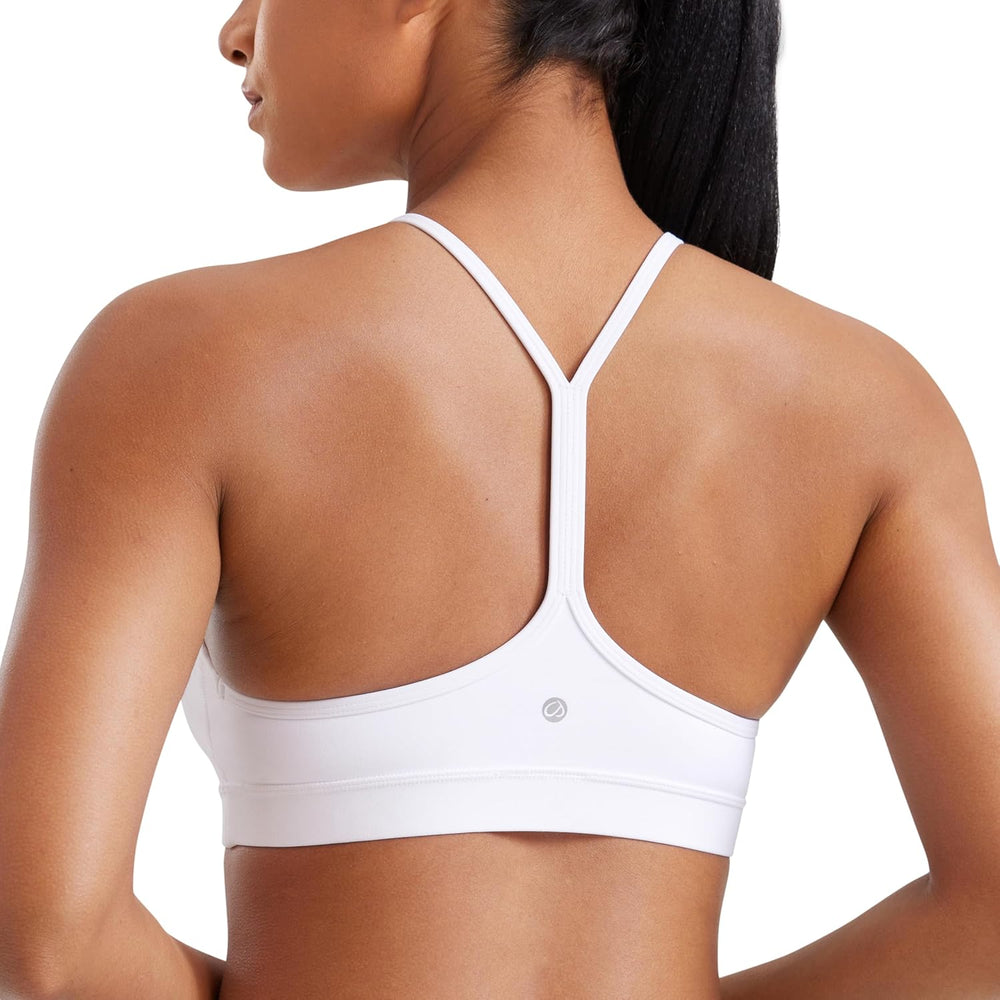 Butterluxe Y Back Sports Bras for Women - Padded Racerback Low Impact Spaghetti Thin Strap Workout Yoga Top