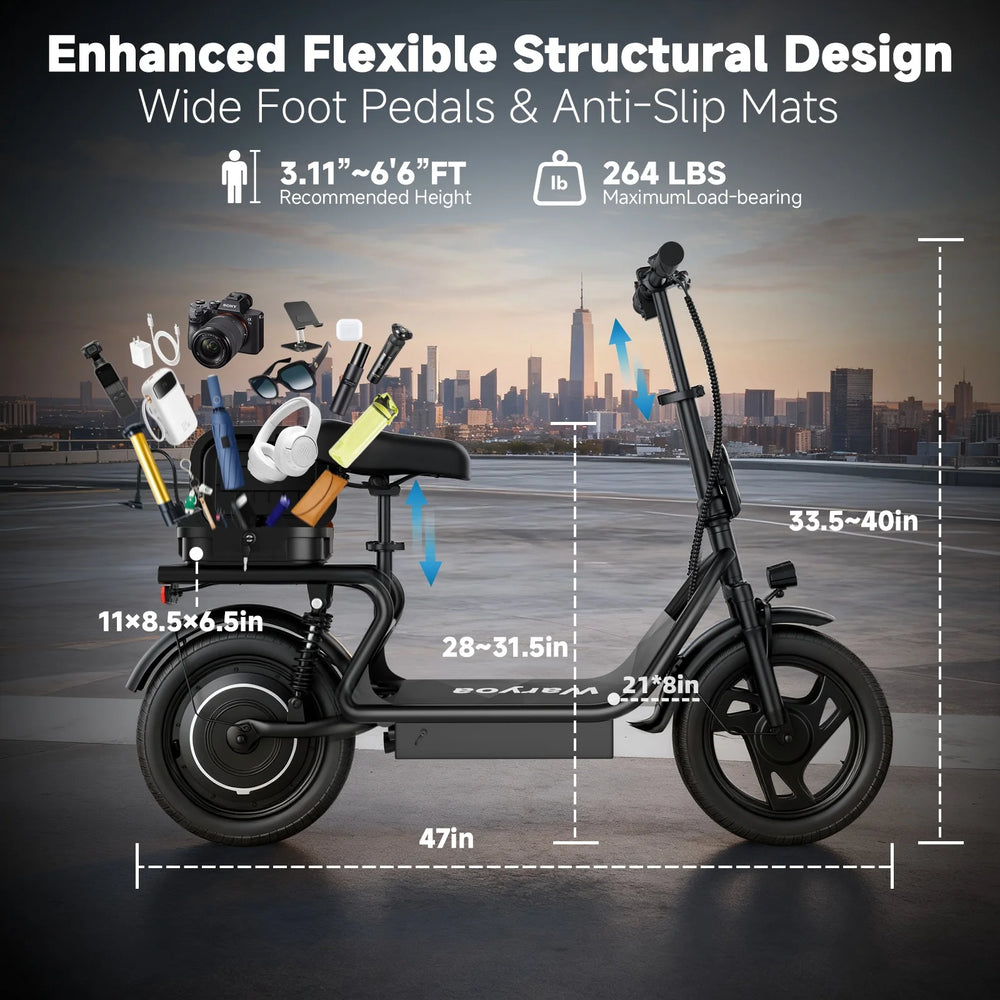 2026 New 500W 14Inch Electric Bicycle with Box 10.4AH Battery 28Miles Max Range 22MPH Max Speed Shock Absorption Foldable Adult Ebike