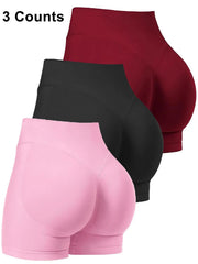 Seamless Shorts for Women, Invisible Scrunch Butt Lifting Gym Booty Biker Shorts, Breathable Comfortable High Stretch Skinny Shorts, Gym Shorts, Ladies Sportswear for Indoor Outdoor Wear, Athletic Shorts, High Waist Shorts