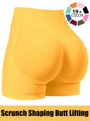 Seamless Shorts for Women, Invisible Scrunch Butt Lifting Gym Booty Biker Shorts, Breathable Comfortable High Stretch Skinny Shorts, Gym Shorts, Ladies Sportswear for Indoor Outdoor Wear, Athletic Shorts, High Waist Shorts