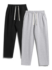 Men'S Drawstring Waist Sweatpants, Athleisure Style Regular Fit Pants with Pockets for Fall & Winter, Casual Men'S Trousers, Sports Bottoms, Casual Sporty Trousers