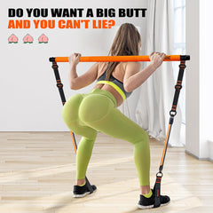 Pilates Bar Kit with Resistance Bands, Pilates Equipment, Multifunctional Pilates Bar for Women & Men, Pilates Kit for Hip, Back, Arm, Full-Body Workouts, Home Gym Strength Training Equipment