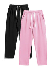 Men'S Drawstring Waist Sweatpants, Athleisure Style Regular Fit Pants with Pockets for Fall & Winter, Casual Men'S Trousers, Sports Bottoms, Casual Sporty Trousers