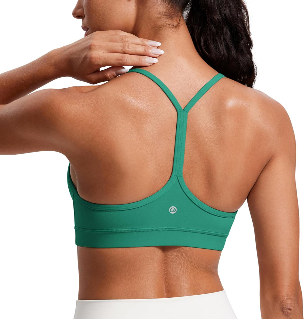 Butterluxe Y Back Sports Bras for Women - Padded Racerback Low Impact Spaghetti Thin Strap Workout Yoga Top