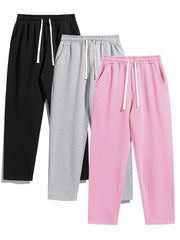 Men'S Drawstring Waist Sweatpants, Athleisure Style Regular Fit Pants with Pockets for Fall & Winter, Casual Men'S Trousers, Sports Bottoms, Casual Sporty Trousers