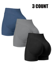 Seamless Shorts for Women, Invisible Scrunch Butt Lifting Gym Booty Biker Shorts, Breathable Comfortable High Stretch Skinny Shorts, Gym Shorts, Ladies Sportswear for Indoor Outdoor Wear, Athletic Shorts, High Waist Shorts