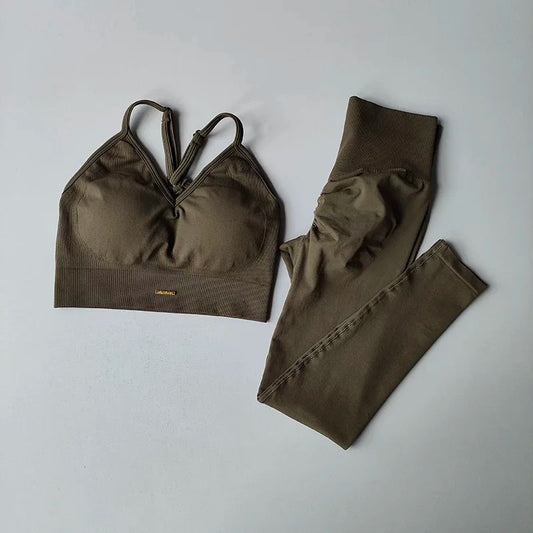 Peach High-Waisted Women’s Yoga Set