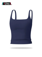 Women'S Solid Color Sports Tank Top, Casual Comfy Breathable Sleeveless Workout Top for Yoga Gym Workout Running, Ladies Sportswear for All Seasons, Athletic Yoga Tops