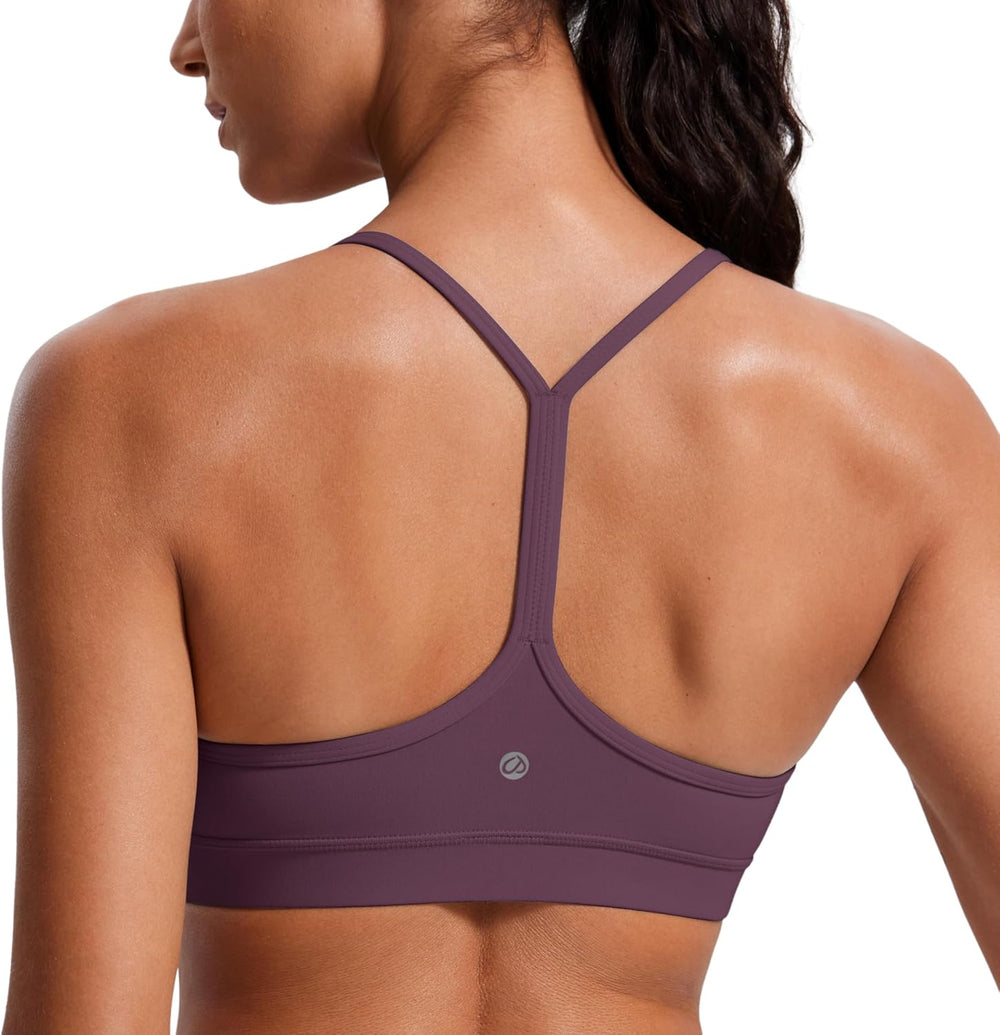 Butterluxe Y Back Sports Bras for Women - Padded Racerback Low Impact Spaghetti Thin Strap Workout Yoga Top