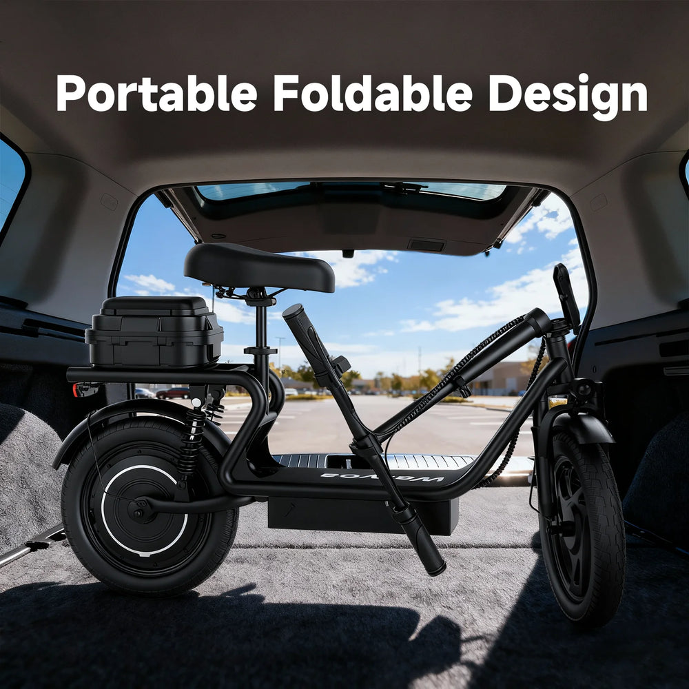 2026 New 500W 14Inch Electric Bicycle with Box 10.4AH Battery 28Miles Max Range 22MPH Max Speed Shock Absorption Foldable Adult Ebike