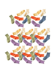 Women'S Solid Jacquard Crew Socks, Fashion Casual Comfy Mid Calf Socks, Summer Outfits 2024, Women Socks for All Seasons Daily Wear