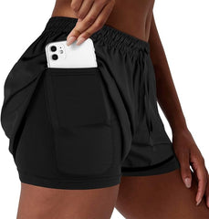 Women's 2-in-1 Running Shorts with Built-In Liner & Pocket