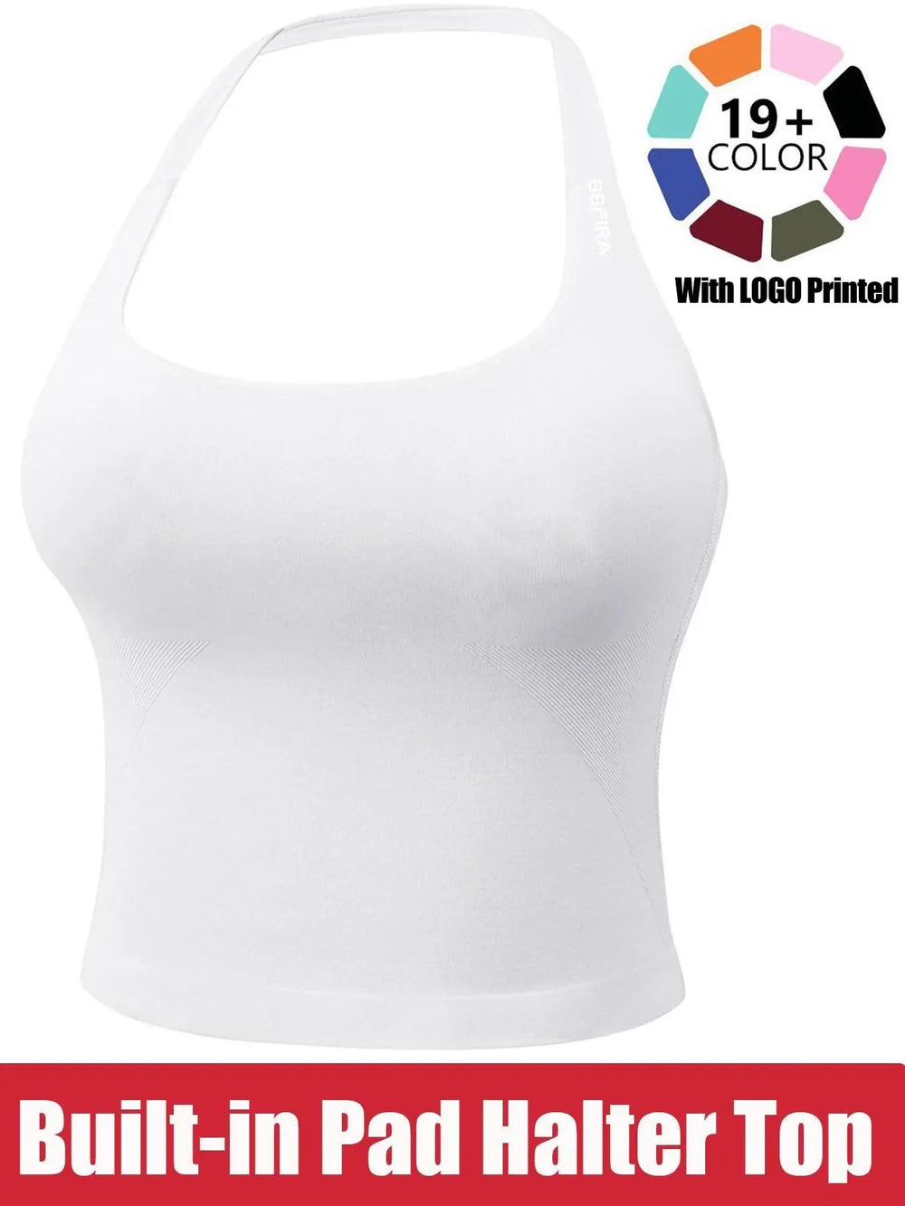 Women'S Solid Removable Chest Pad Sports Tank Top, Casual Comfort and Durability Halter Neck Sports Top for Yoga Gym Workout, Ladies Sportswear for All Seasons