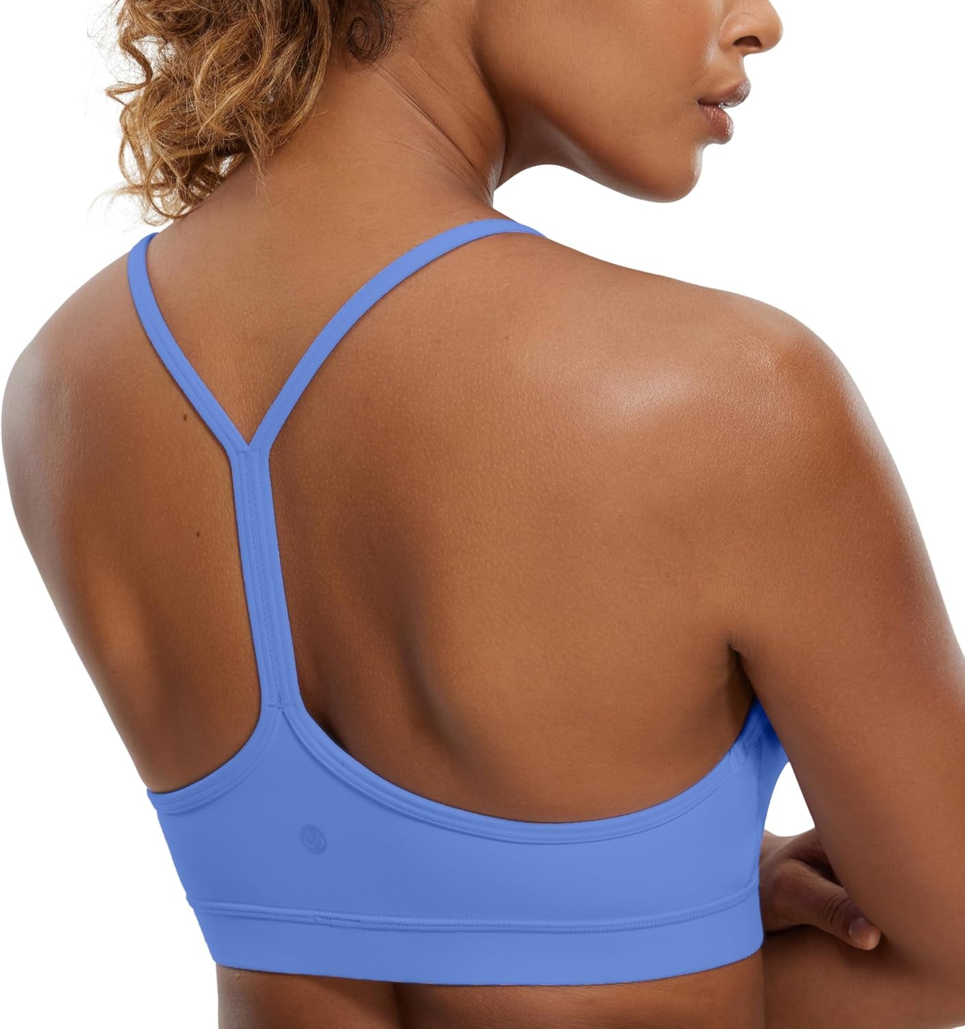 Butterluxe Y Back Sports Bras for Women - Padded Racerback Low Impact Spaghetti Thin Strap Workout Yoga Top