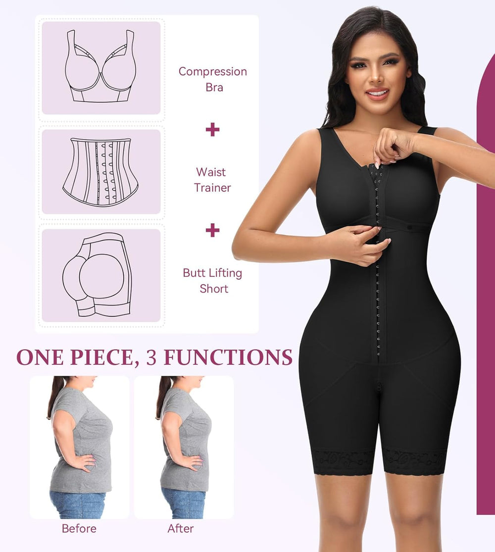 Fajas Colombianas Shapewear for Women Tummy Control Bodysuit Body Shaper for Women Post Surgery Compression