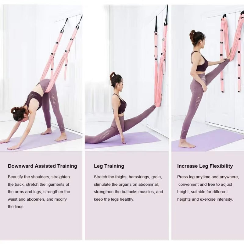 Adjustable Aerial Hammock Set Yoga Swing Stretching Strap Pilates Accessories Gym Training Equipment Triangle Hammock Camping