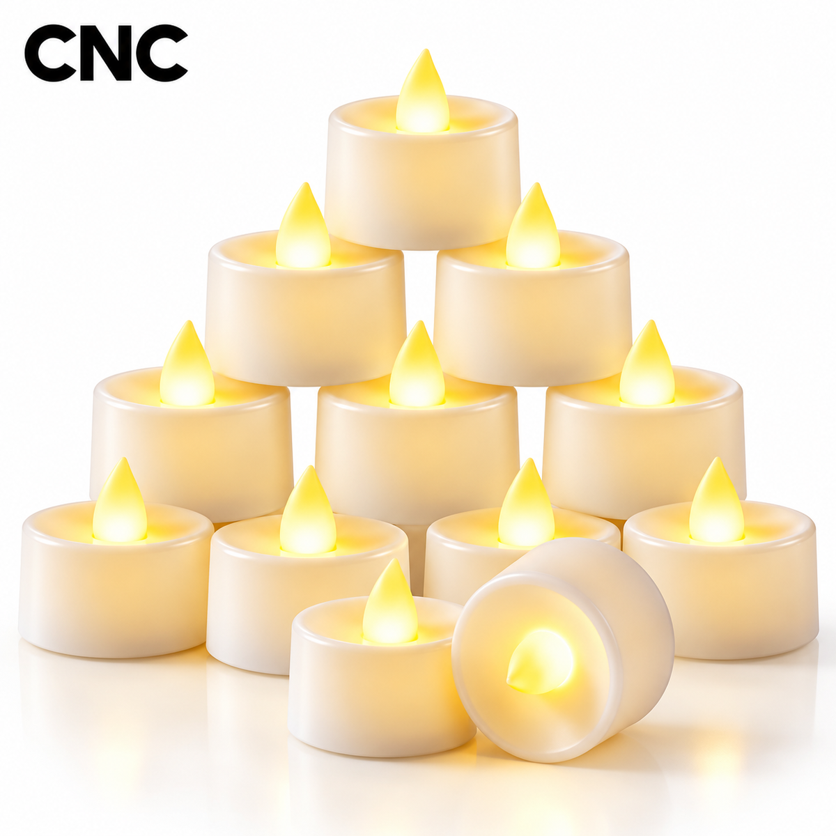 12-Pack Battery Tea Lights with Built-In Timer  LED Candles