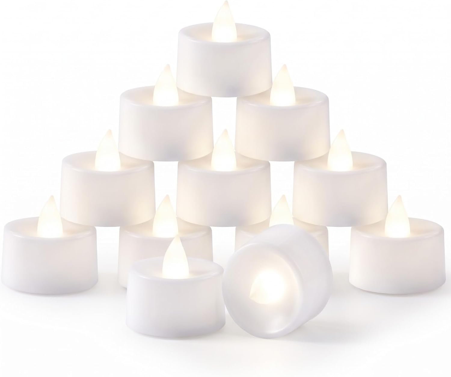 12-Pack Battery Tea Lights with Built-In Timer  LED Candles