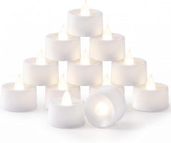 12-Pack Battery Tea Lights with Built-In Timer  LED Candles