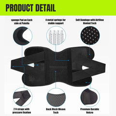 Knee Brace with Side Stabilizers for Meniscal Tear Knee Pain ACL MCL Arthritis Injuries Recovery, Breathable Adjustable Knee Support for Men and Women Black Healthcare Side Staoilizer Knee Compression Wrap