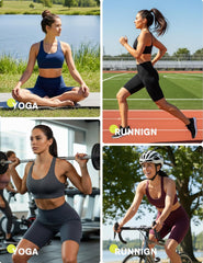 5"/10" Biker Shorts Women Tummy Control High Waisted Workout Athletic Yoga Compression Long Shorts with 2 Hidden Pockets