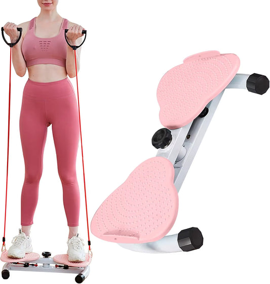 Portable Waist Twist Machine with Adjustable Resistance, Home Gym Equipment for Women Ab Exercise Board with 300 LBS Weight