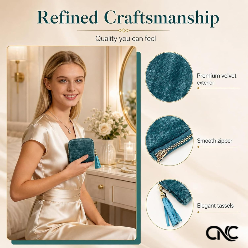 2-Pack Jewelry Zipper Pouch