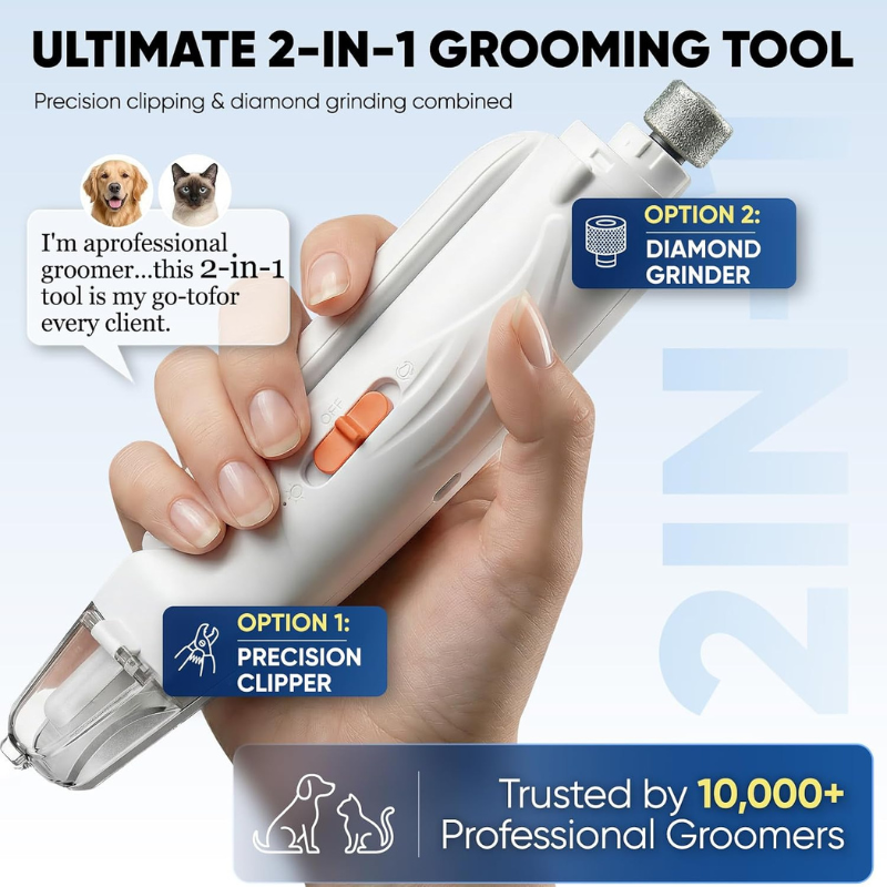 2-in-1 Cat & Dog Nail Clippers with Grinder