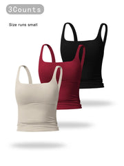 Women'S Solid Color Sports Tank Top, Casual Comfy Breathable Sleeveless Workout Top for Yoga Gym Workout Running, Ladies Sportswear for All Seasons, Athletic Yoga Tops