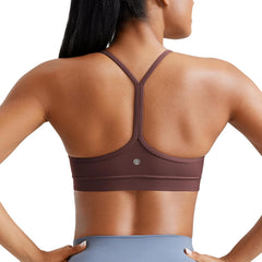 Butterluxe Y Back Sports Bras for Women - Padded Racerback Low Impact Spaghetti Thin Strap Workout Yoga Top