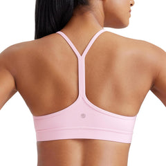Butterluxe Y Back Sports Bras for Women - Padded Racerback Low Impact Spaghetti Thin Strap Workout Yoga Top