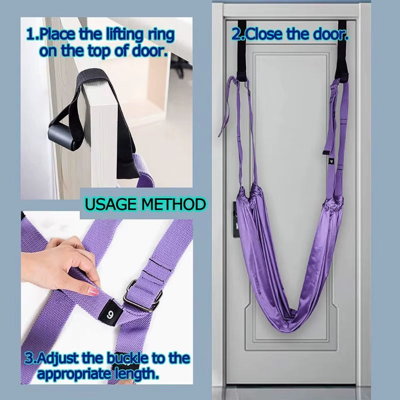 Adjustable Aerial Hammock Set Yoga Swing Stretching Strap Pilates Accessories Gym Training Equipment Triangle Hammock Camping