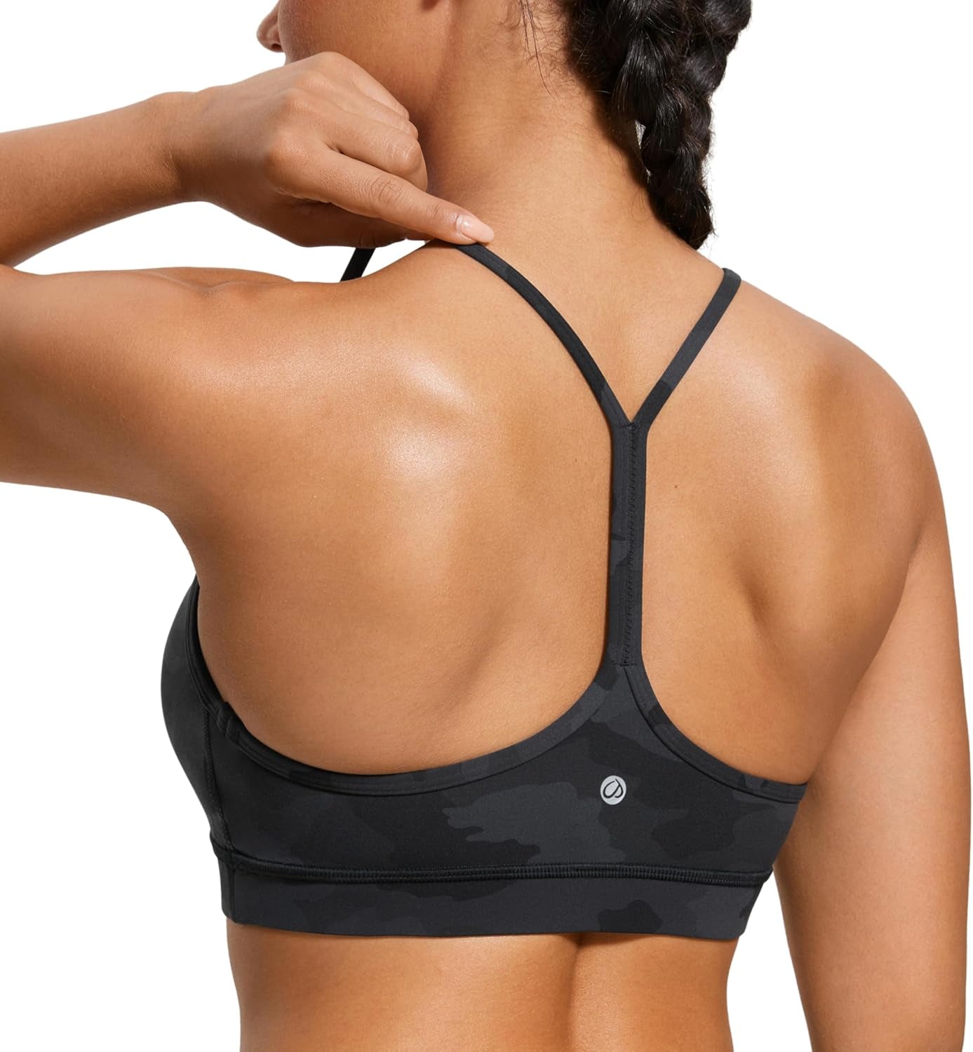 Butterluxe Y Back Sports Bras for Women - Padded Racerback Low Impact Spaghetti Thin Strap Workout Yoga Top