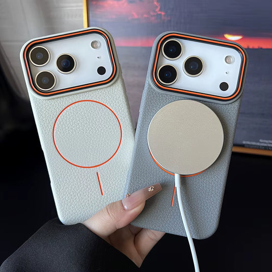 Luxury Leather Texture Magnetic Case for Iphone 17 Air Pro Max 