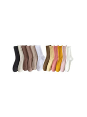Women'S Solid Jacquard Crew Socks, Fashion Casual Comfy Mid Calf Socks, Summer Outfits 2024, Women Socks for All Seasons Daily Wear
