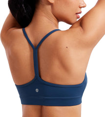 Butterluxe Y Back Sports Bras for Women - Padded Racerback Low Impact Spaghetti Thin Strap Workout Yoga Top