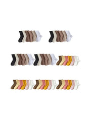 Women'S Solid Jacquard Crew Socks, Fashion Casual Comfy Mid Calf Socks, Summer Outfits 2024, Women Socks for All Seasons Daily Wear