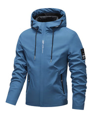 Men'S Windproof Waterproof Jacket, Fall Winter Hooded Pullover Coat, Casual Sports Comfortable Top, Outdoor Hiking Party Travel Cycling, Windproof Outerwear