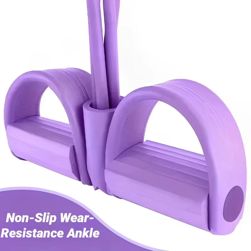 6-Tube Multi-Function Abdominal Trainer with Foot Pedal for Sit-Ups Fitness Abdominal Toning Arm Strengthening Resistance Band
