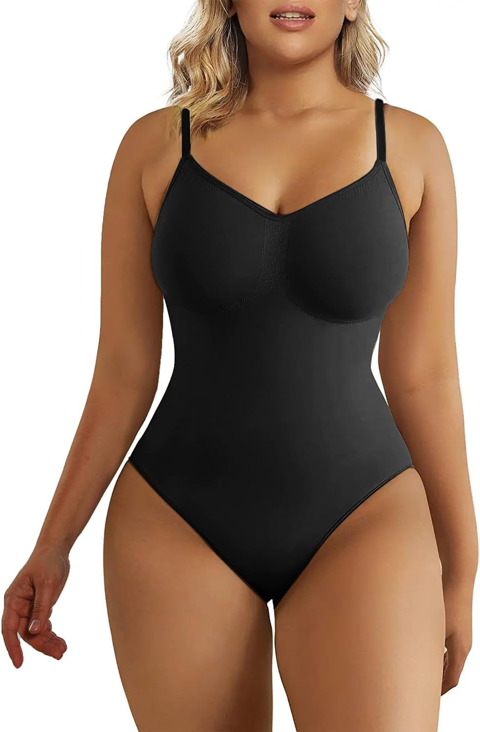 Women'S Seamless Shapewear Bodysuit Tummy Control Body Shaper Waist Defining Body Suit