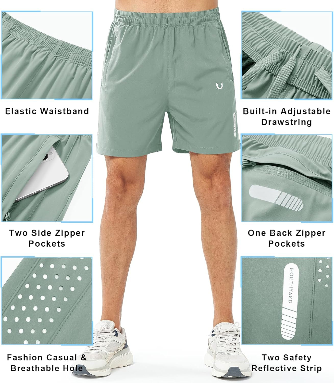 Men'S Athletic Running Shorts Gym Workout Shorts 7"/ 9"/ 5" Quick Dry Lightweight Sports Basketball Exercise Tennis