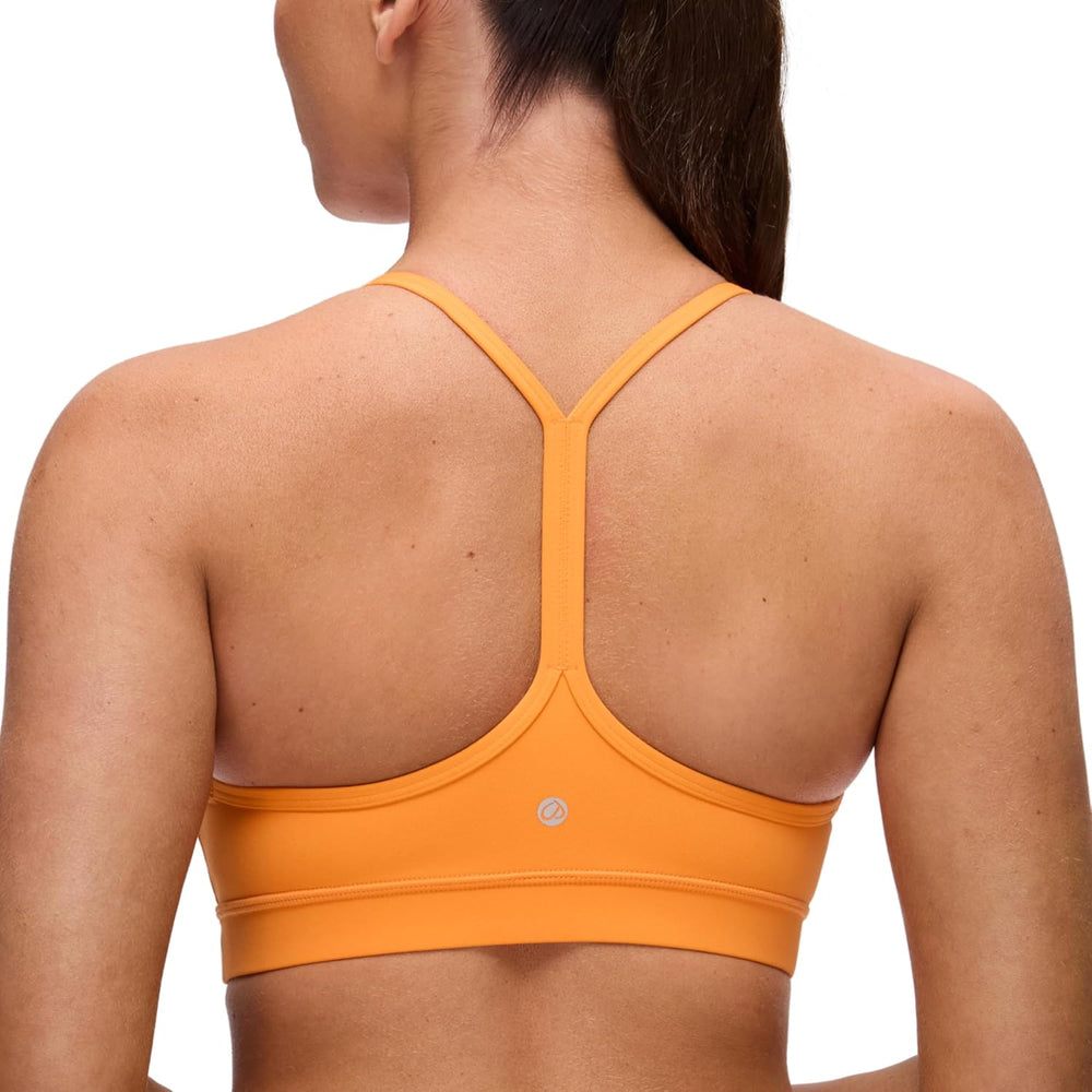 Butterluxe Y Back Sports Bras for Women - Padded Racerback Low Impact Spaghetti Thin Strap Workout Yoga Top