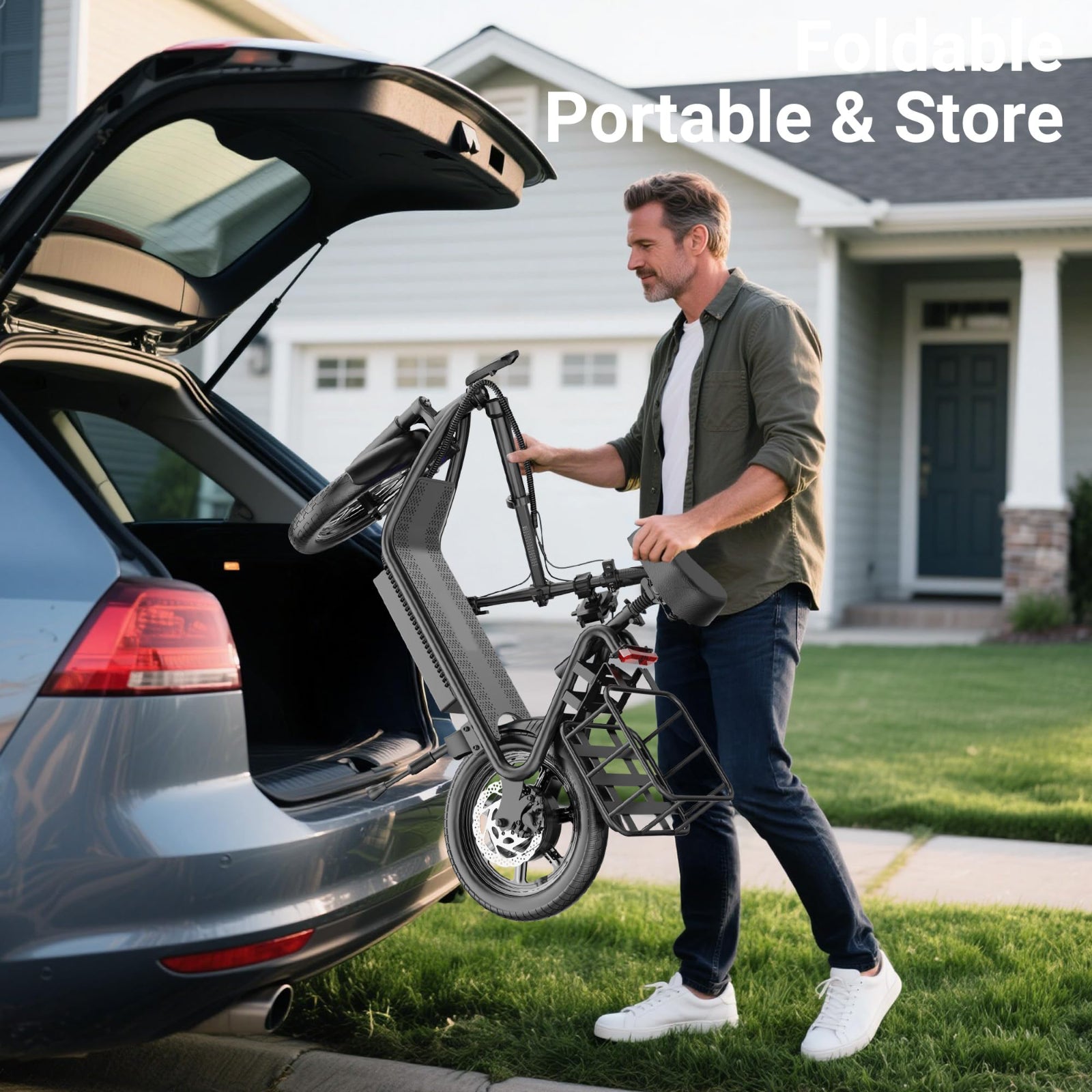 48V 10.4AH/22.5AH Electric Scooter Adults Foldable Escooter Seat & Carry Basket