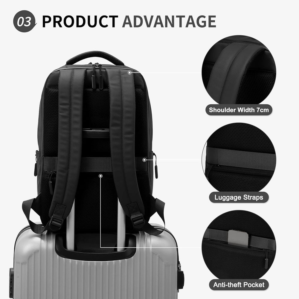 Waterproof Laptop Backpack for Men & Women (Black)
