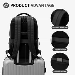 Waterproof Laptop Backpack for Men & Women (Black)