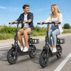 48V 10.4AH/22.5AH Electric Scooter Adults Foldable Escooter Seat & Carry Basket