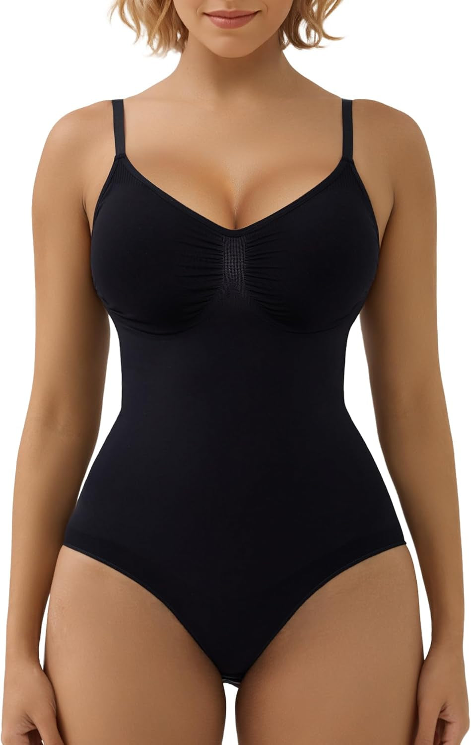 Women'S Seamless Shapewear Bodysuit Tummy Control Body Shaper Waist Defining Body Suit