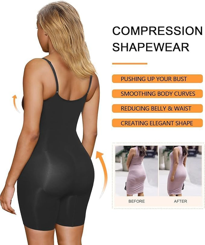 Women'S Seamless Shapewear Bodysuit Tummy Control Body Shaper Waist Defining Body Suit
